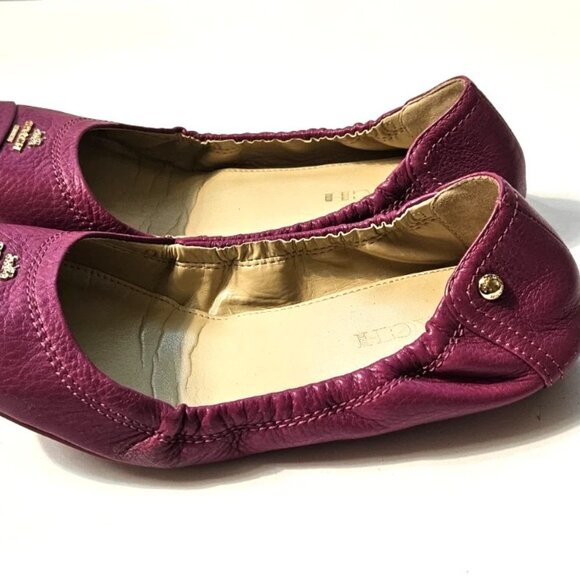 Coach Camilla Fuschia Pink Leather Ballet Flats Women's Size 6.5 - Picture 4 of 10